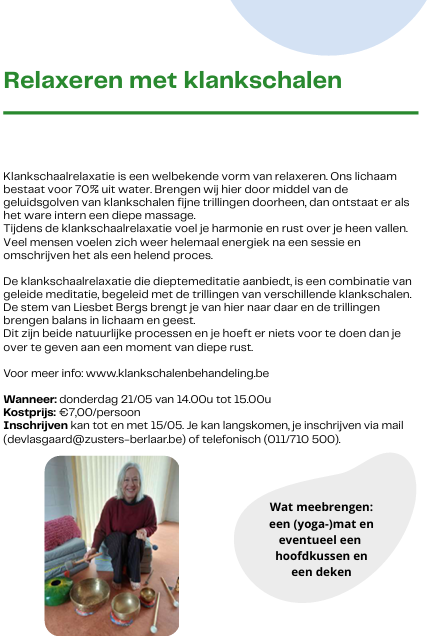 Een unieke kans om kennis te maken met klankschalen in Lommel